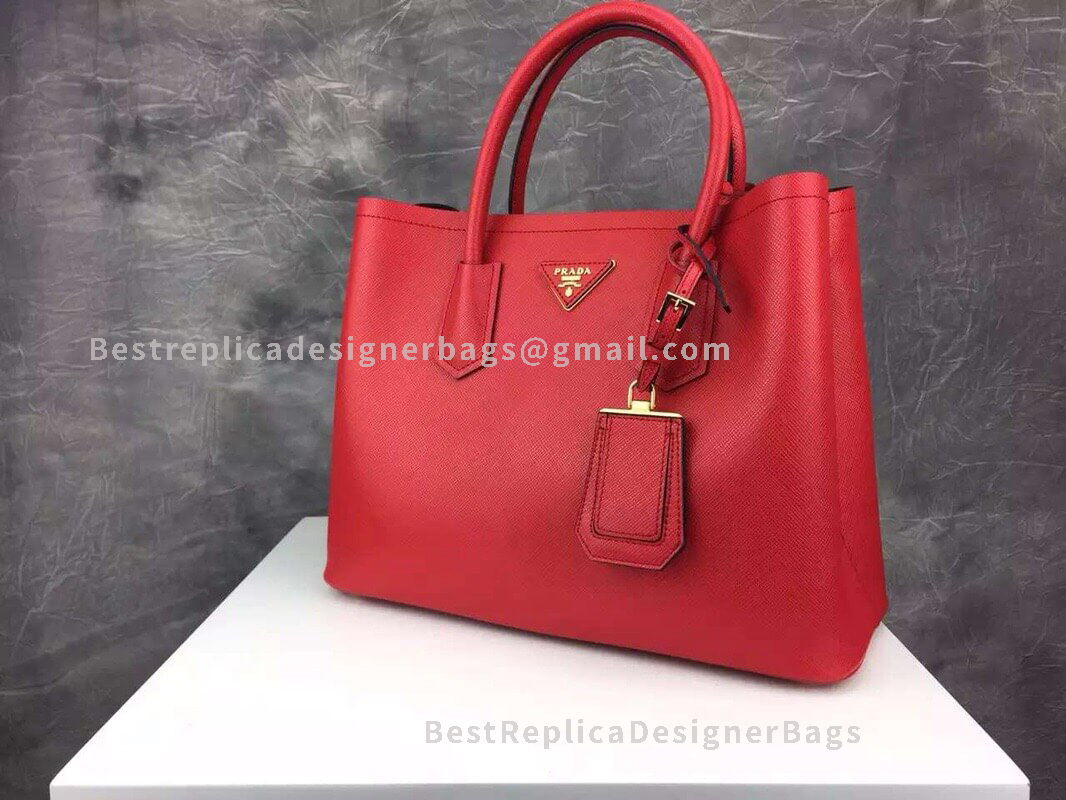 Prada Double Bag Large Red GHW 2775